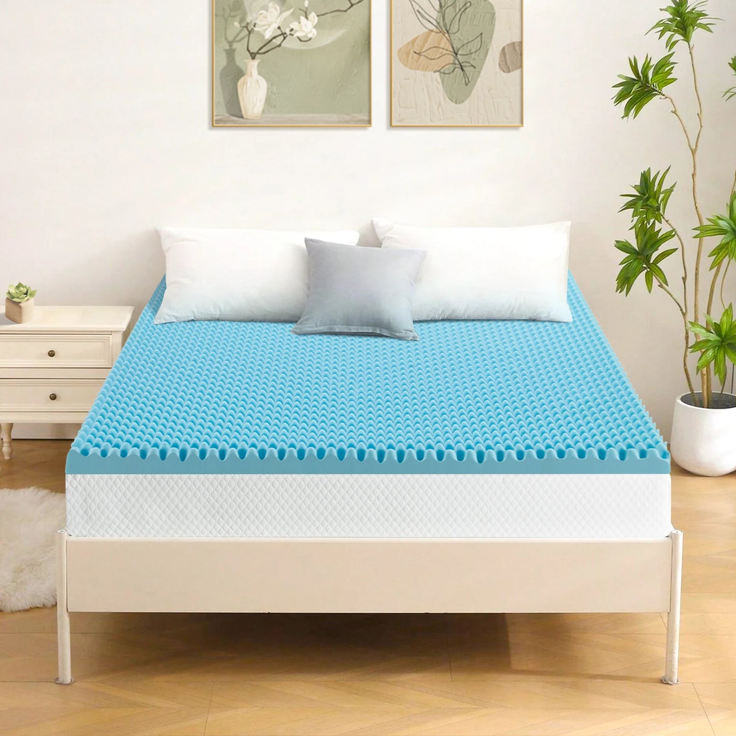 Gel-Infused Memory Foam Mattress Topper – Plush, Pressure-Relieving Tatami-Style Comfort