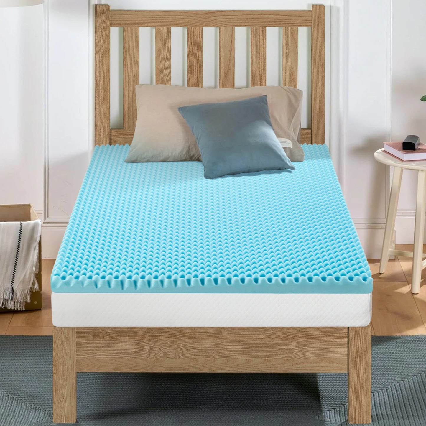Gel-Infused Memory Foam Mattress Topper – Plush, Pressure-Relieving Tatami-Style Comfort