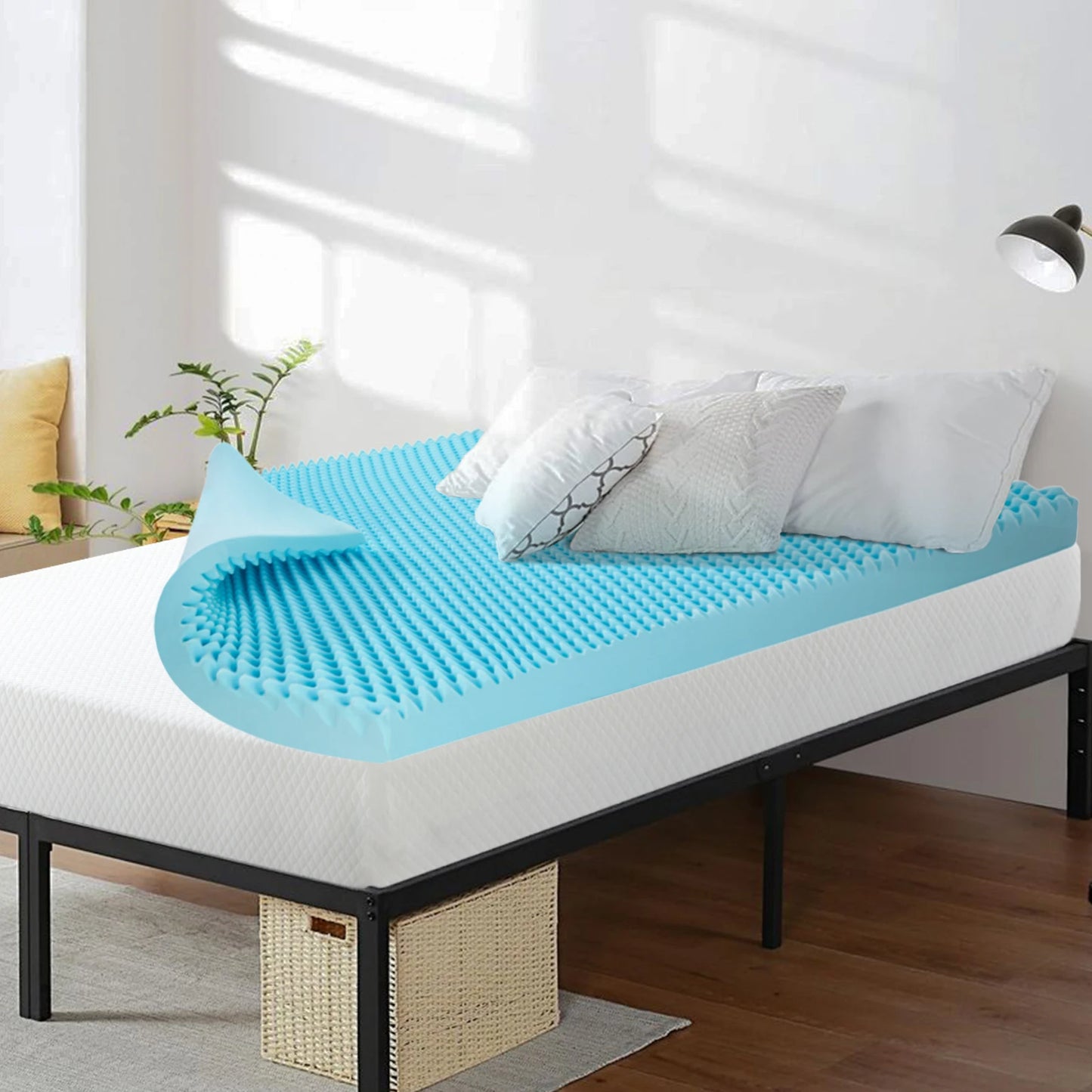 Gel-Infused Memory Foam Mattress Topper – Plush, Pressure-Relieving Tatami-Style Comfort