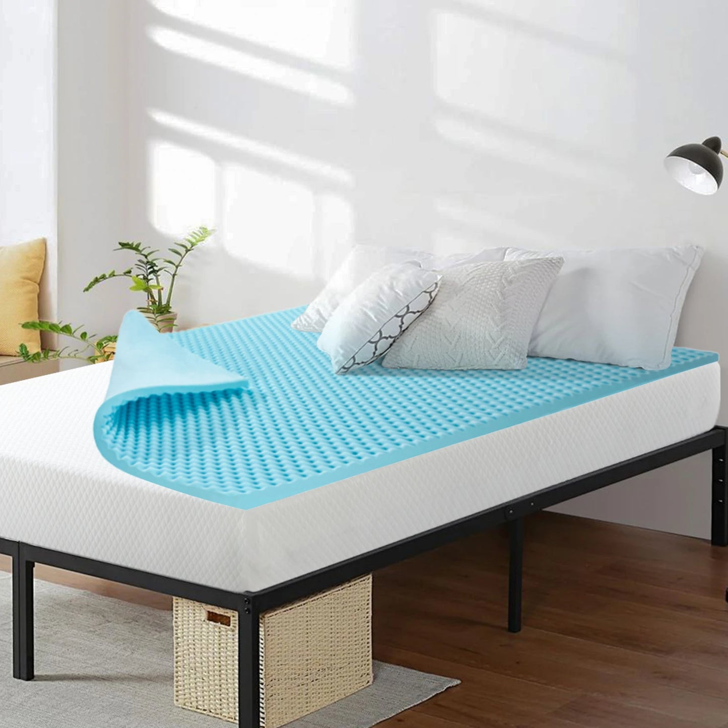 Gel-Infused Memory Foam Mattress Topper – Plush, Pressure-Relieving Tatami-Style Comfort