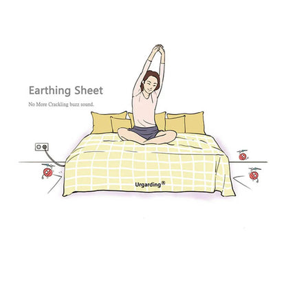 Earthing Fitted Grounding Sheet – King, Queen, or Twin Size with Grounding Connection Plug